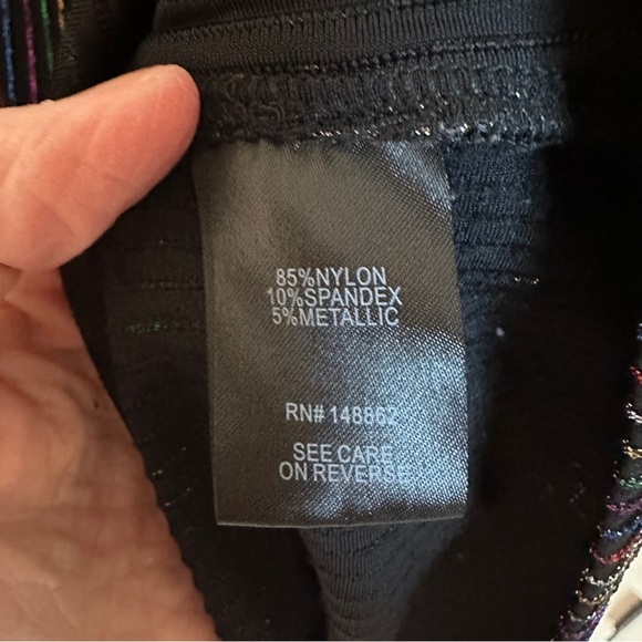 TORRID 1X Rainbow stripes 4K‎ Lurex Metallic Rib knit Criss Cross Top 14-16 - Picture 6 of 10